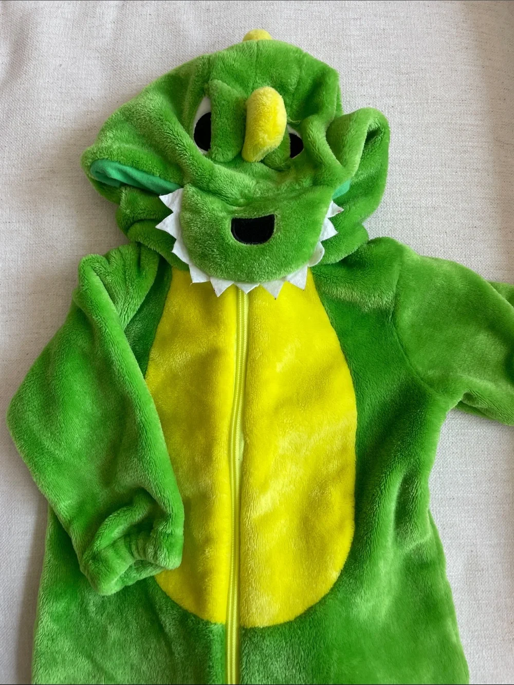 Baby Green Dinosaur Plush Hooded Costume